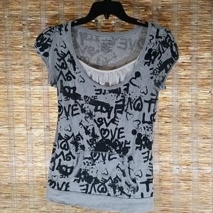 Energie Black and Gray Junior Top